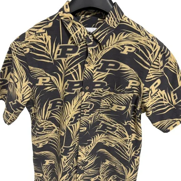 Purdue Boilermakers Button Up Aloha Shirt Size Large Tellum + Chop - Picture 1 of 6